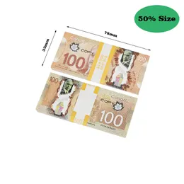 Prop Cad Game Money 20/5/20/50/100 Cópia canadense Canadá notas falsas Notas falsas adereços de filme