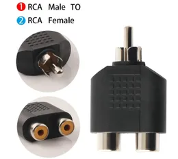 RCA Mężczyzna do 2 RCA Kobiece Heads Audio Heads Stereo Interconnect Audio Adapter