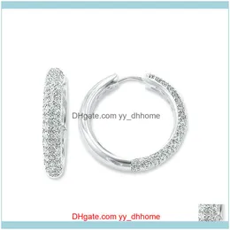 Orecchini a cerchio creolo con cerniera per donna Uomo Bianco Cubic Zirconia Round Sier Fashion Good Jewelry Regali Hie Drop Delivery 2021 Fyrh4