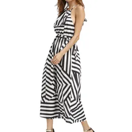 Women Sexy party Boho Striped Sleeveless Maxi Long Beach Style Strap Sundress Vestidos For Female
