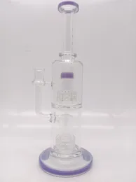 12 дюймов фиолетовый кальян стеклянные бонги стакан бонг курение стекла трубы высокий рециркулятор DAB оснастки водяные бонги