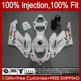 Injektionsformmissor för Honda CBR-1000 CBR 1000 CBR1000 RR CC 2004-2005 Bodywork White Red 52no.38 1000cc CBR1000RR 04 05 CBR 1000RR 2004 2005 OEM Fairing Kit