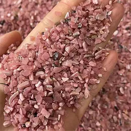 Oggetti decorativi Figurine Natural Poilshed Gemstone Ghiaia Rosa Rhodonite Chips Pietra curativa di cristallo per la decorazione domestica