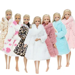 hurtownie Handmade Wysokiej Jakości Lalki Płaszcz Sukienka Futro dla american girl Odzież Zimowa Leopard Strój odzież Akcesoria Zabawki Dla Dzieci
