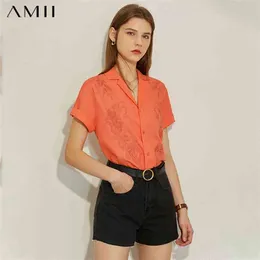 Minimalismo Primavera Estate Estate Rubel Donne Camicia Camicia Casual Solid Maniche cortine Camicetta Top femminili 12070206 210527