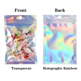 様々なサイズの透明な平野レーザーのアルミホイルのシールの包装袋の再現可能なマイラープラスチック豆小売パッケージのポーチLX2159