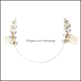 Other Jewelry Jewelryother Bridal Olive Branch Sides Hair Combs Rhinestone Leaves Headpiece Aessories For Wemen Girls Drop Delivery 2021 Nh2