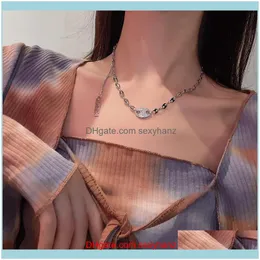 Hängsmycken juvelykorean stil gris näsform hänge kedja halsband kristall choker för kvinnor uttalande smycken chokers droppleverans 2021