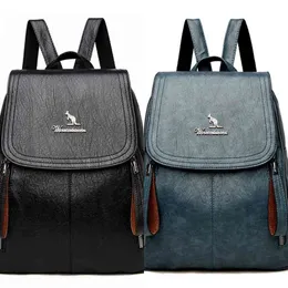 Ryggsäck stil kvinnor s kvinnliga läder resa skolväskor för tjejer sac a dos solid back pack damer vintage bagpack mochilas 1119