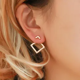 스터드 1 여성용 트렌디 한 간단한 미니멀리스트 골드 컬러 기하학적 금속 귀걸이 보석 액세서리