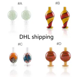 DHL or UPS Color Glass Bubble Dab Carb Cap With Directional Hole 30mm OD Glass Carb Caps For Beveled Edge Quartz Banger Glass Bongs custom acceptable