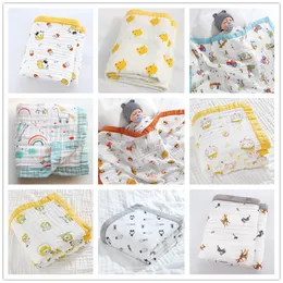 Asciugamano da bagno per bambini Stampa Cartone animato Bambini Asciugamano Trapunta per la casa Coperta di cotone infantile Neonati animali Swaddle Asciugamani da bagno appena nati Accappatoi CGY11