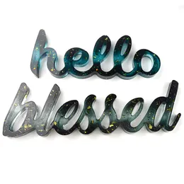 Silicone Mold Hello Love Live Blessed Epoxy Resin Molds DIY Ornament for Home Office Wedding Decor GGA4375