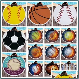 Textiles Hem Garden27 Stilar Baseball Softabll Basketboll Fotboll Sporthandduk Med Tassel Runda Handdukar Unisex Summer Beach Mats A11399-