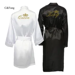 C&Fung arrival King and Queen Bath Robes Couple kimono pajamas Mr. Mrs. Robes Honeymoon wedding Gift for bride groom 210901