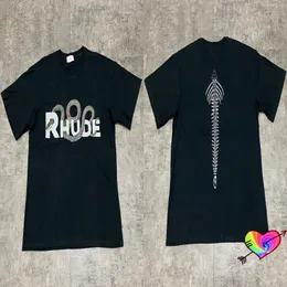 RHUDE T-shirt Erkek Kadın 1: 1 Yüksek Kaliteli Yılan Ubert Bagaj Baskı Rhude Tee Vintage Tops Hafif Boy Kısa Sleeve