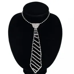 Pendant Necklaces S1982 Fashion Jewelry Diamond Tie Necklace Long Women's Rhinstone