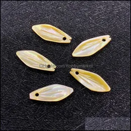 Charms smycken fynd komponenter naturliga havsskal pärla hänge bambu blad pärl charm används för att göra DIY levererar armband aessorie