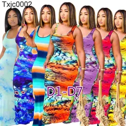 Designer de vestido feminino sexy manga longa decote em v listrado padrão tie dye estampado vestidos midi femininos saia longa quadril 45 cores