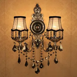 Art Salon Shop Window Antique Crystal Wall Lamps LED ARANDELA DRAG ROOM Silver Black Smoke Lights Restaurang Lumeaire