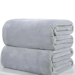 40 sztuk Ciepła Flanel Polar Miękkie Koce Solid Pluszowe Zimowe Lato Rzuć Koc do łóżka Sofa DH0426