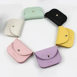 Koreanska trendiga tjejer pocket plånböcker liten mynt handväska läder söt PU kort hållare väska koppling kvinnlig torg mini godis färg pengar klipp plånbok