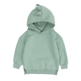 Baby flickor jacka barn pojkar varm fleece kappa dinosauri huva vår flicka kläder spädbarn hoodies barn kläder