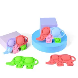 Elephant Push Bubble Fidget Toy High Quality Barn Utbildningsdekompression Toys Pendants