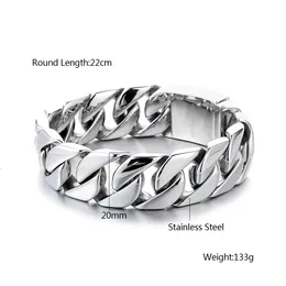 Moda Link Chain Tennis Salão de aço inoxidável Homens pesados ​​de 20 mm de largura para pulseiras de pulseira de Buda