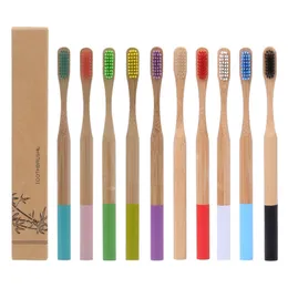 Natural Bamboo Toothbrush Wood Bamboos Soft Bristles Eco Fibre Wooden Handle Toothbrushs For Adults