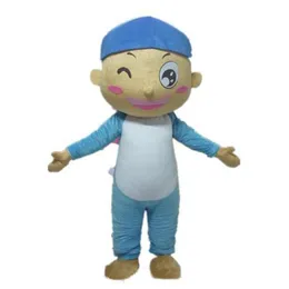 High quality Blue Hat Boy Mascot Costume Halloween Christmas Cartoon Character Outfits Suit Advertising Leaflets Clothings Carnival Unisex Adults Outfit