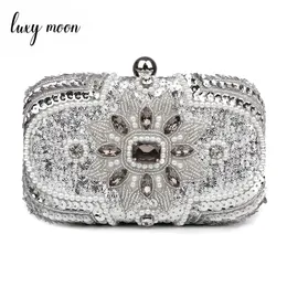 Clutch Purse Glitter Women Beaded Clutch Evening With Chains Handbag Wedding Party Banquet pochette femme