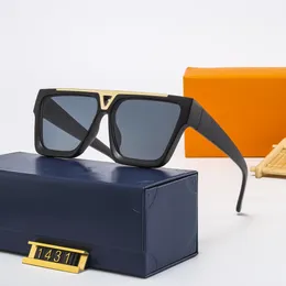 남성 여성을위한 백만장 자 선글라스 풀 프레임 빈티지 1431 1.1 유니즌을위한 선글라스 반짝이는 금 뜨거운 금액 도금 최고 품질