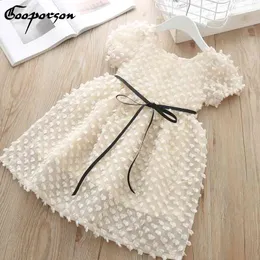 Fashion Girls Princess Dress Summer Elelgant Bbay Lace Kids Birthday Party Clothes Gift Toddlers Wear 210508