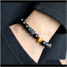 Bracelets Jewelryconstellation Zodiac Bracelet Healing Lucky Men Natural Stone Beads Couple For Women Friend Gift Beaded Strands Drop Delive