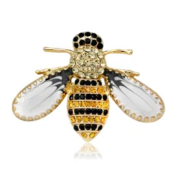 Mode Design Insect Serie Brosch Pin Kvinnor Delikat Little Bee Broscher Crystal Rhinestone Smycken Sexig Gåva AG132