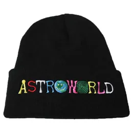 Trendiga män kvinnor stickade hatt mode astroworld mönster broderi ski varm vinter beanie skullies cap q0911