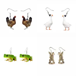 Funny Simulation Animal Acrylic Dangle Earrings for Women Frog Butterfly Chicken Duck Earring Own Design Drop Earrings Female 2022