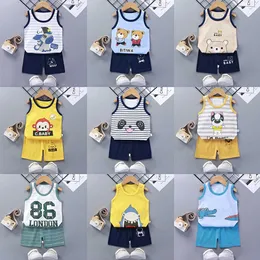 Summer Baby Boy Clothes 2021 Cartunato senza maniche Abbigliamento per bambini in cotone set per ragazzi per ragazzi