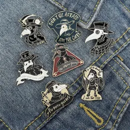 Pest Arzt Emaille Pins Schnabel Gesicht Broschen Individuelle Abzeichen passen Tasche Anstecknadeln Schnalle Cool Schmuck Geschenk für Krankenschwester Freunde GC514