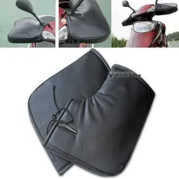 Universal Motorcycle Handlebar PU Leather Gloves Mittens Waterproof Hand Warmer Handlebar Cover Muffs Guantes Moto H1022