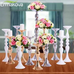 Ermakova świeca posiadacze Stojak Candlestick Event Drogi Lead Flower Wazon Rack Stół Ślub Centerspectes Party Dinner Decor 210722