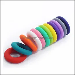 その他の緩いビーズのジュエリーシレドーナツペンダント4mラウンドサークルTeether Ringネックレスフードドロップデリバリー2021 6UAXT