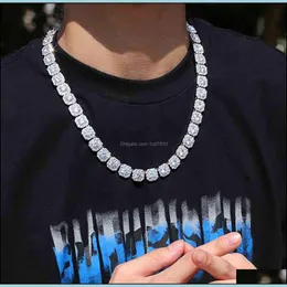 Tennis, Graduated Necklaces & Pendants Jewelry Factory Outlet Brand Necklace 1M Square Dianond Tennis Chain Luxury Cubic Zirconia Designer D