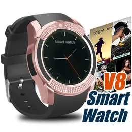 V8 Inteligentny zegarek z SIM TF Karta Gniazda Bluetooth Smart Zegarki do Android CellPhones 0.3m Camera SmartWatch Pakiet detaliczny