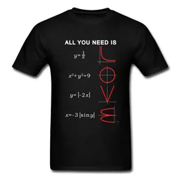 Herren T-Shirts Geometrische Algebra-Gleichungsgraph-T-Shirts Ein LL, das Sie brauchen, ist Liebe Mathe-Wissenschafts-Problem Schwarzes Mode-T-Shirt Plus Size T-Shirt 210629