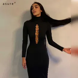 Vintage Dress Women Sexy Outfit Sheath Female Casual Bodycon Long Sleeve Elegant Bandage Ladies Designer Clothes D0C4143W 210712