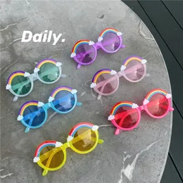 Child Sunglasses Anti Ultraviolet Rainbow Round Glasses Candy Colors Kids Summer Outdoor Sun Glasses For Girls Boys Decoration 2322 Y2