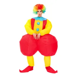 Mascot Costumesadult Purim Clown Uppblåsbara kostymer Kläder Halloween Kostym Rolig Droll Carnival Party Roll Spela kostym för Man WomanMasco