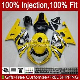 Forma wtryskowa dla SUZUKI GSXR750 K1 GSXR 600 750 CC 2001 2002 2003 BODY 37NO.81 GSXR600 GSXR-750 GSXR-600 01-03 600CC 750CC GSX-R750 01 02 03 OEM Fairing Yellow Light